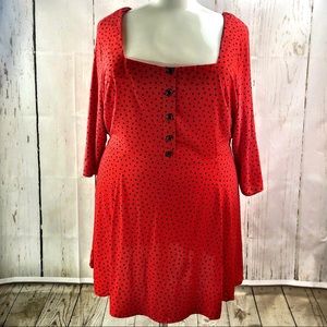 ASOS Curve By Simply Be Red Polka Dot Mini Dress